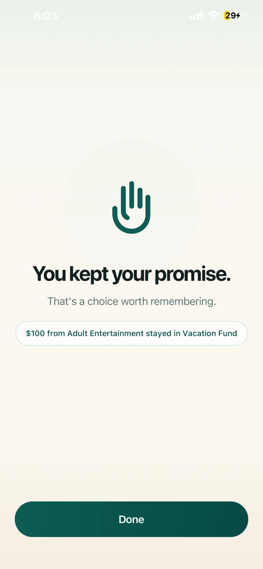 HandTap screen reading you kept your promise
